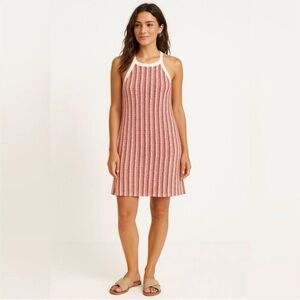 C&C California Pink and White Striped Swim Coverup